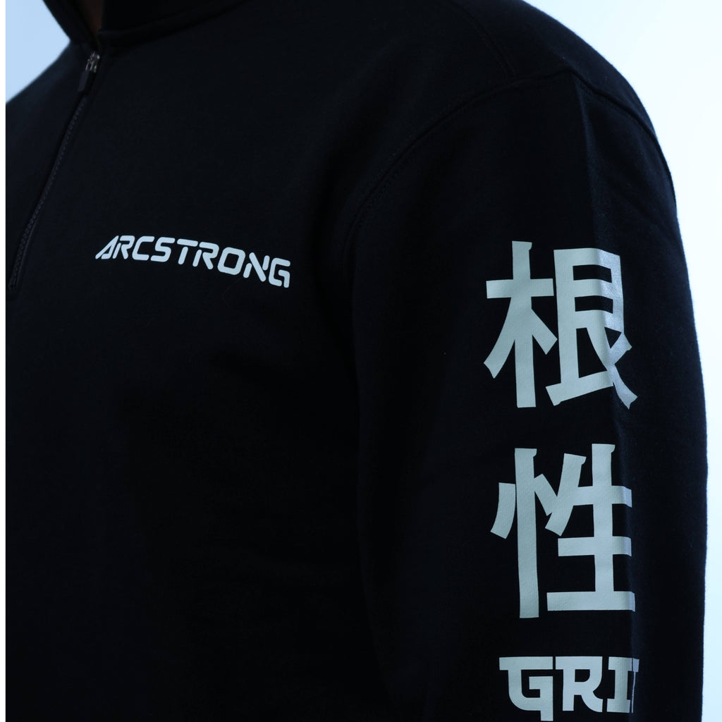 "GRIT" Quarter-Zip Sweatshirt – Black