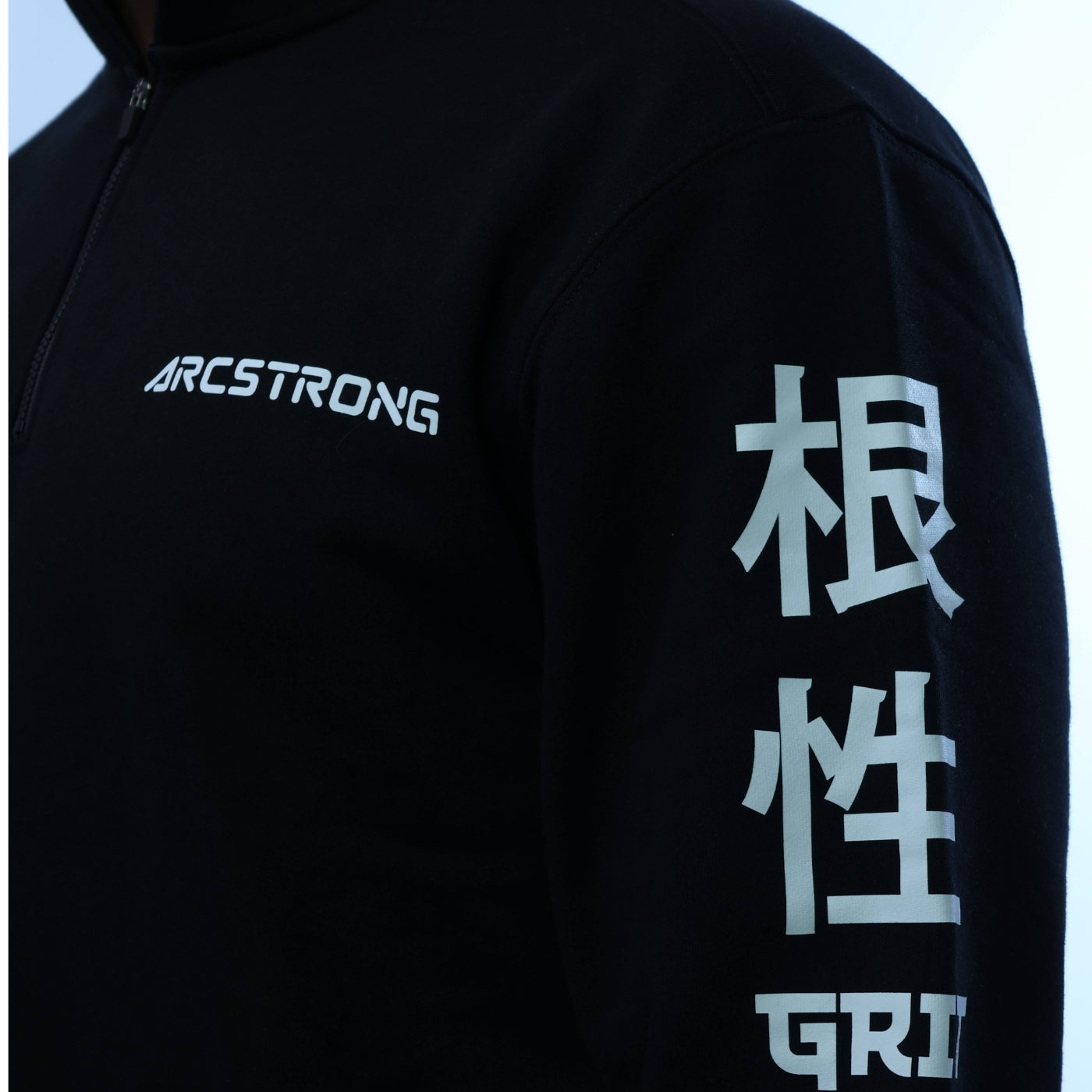 "GRIT" Quarter-Zip Sweatshirt – Black
