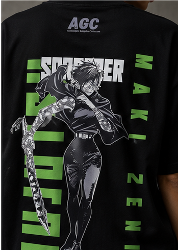 Maki Zenin Oversized Tee – Split Resolve | Anime Streetwear