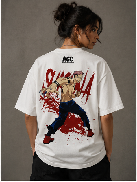 King of Curses Tee – Sukuna Oversized Anime Streetwear