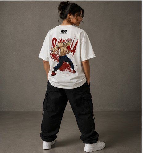 King of Curses Tee – Sukuna Oversized Anime Streetwear