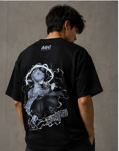 Zenitsu Oversized Tee – Demon Slayer Anime Streetwear