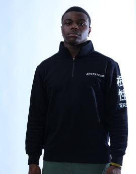 "GRIT" Quarter-Zip Sweatshirt – Black