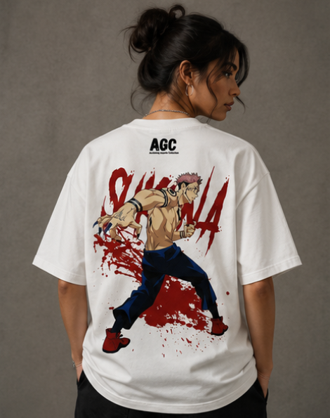 King of Curses Tee – Sukuna Oversized Anime Streetwear