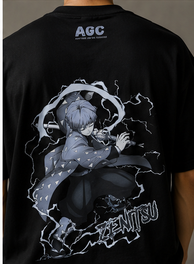 Zenitsu Oversized Tee – Demon Slayer Anime Streetwear